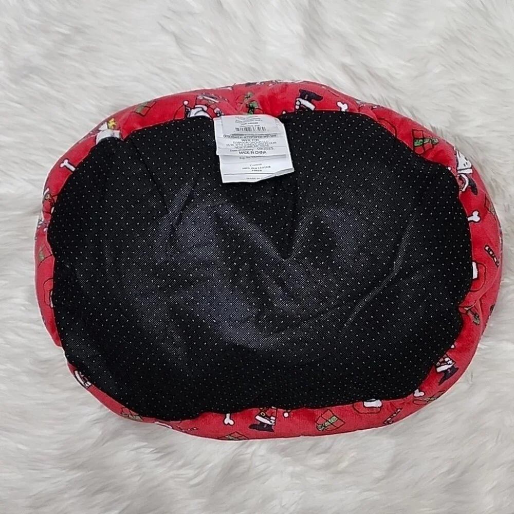 Charlie Brown Snoopy Christmas Pet Cat Dog Bed New With Tags 2025 Red Multicolor